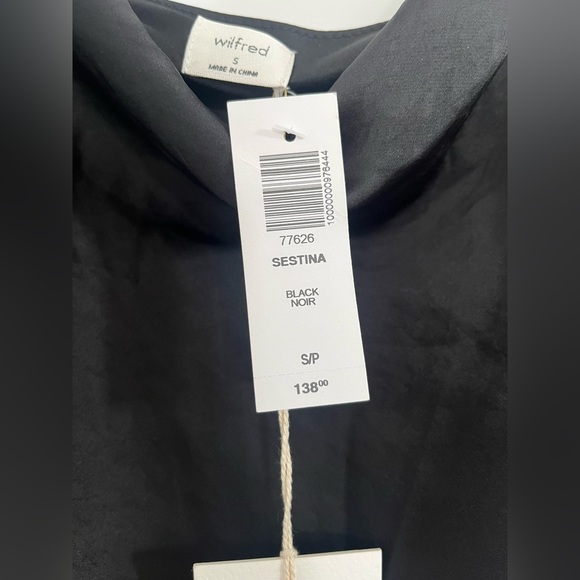 NWT WILFRED ARITZIA Sestina slip asymmetrical ruched dress wear two ways (Black) - Picture 10 of 13